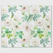 Witte anemonbloemen op room cadeaupapier (Vlak)