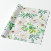 Witte anemonbloemen op room cadeaupapier (Uitgerold)