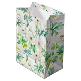 Witte anemonbloemen op room medium cadeauzakje