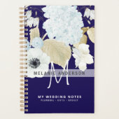 Witte Anemone Bloemen Bruiloft Nieuw Getrouwd Init Planner (Voorkant)