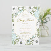 Witte Anemone Bloemen Genderneutraal Baby shower Kaart (Staand voorkant)