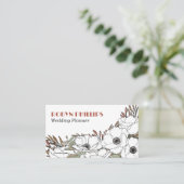 Witte Anemonen Boho Palette Greenery QR Code Visitekaartje (Staand voorkant)