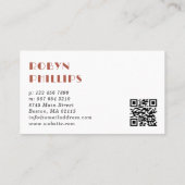 Witte Anemonen Boho Palette Greenery QR Code Visitekaartje (Achterkant)