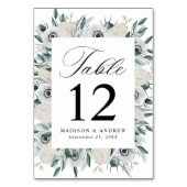 Witte Anemonen en Rozen Bruiloft Kaart (Voorkant)