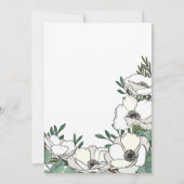 Witte Anemonen Eucalyptus Illustratie Huwelijk Kaart (Achterkant)