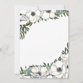 Witte Anemonen Eucalyptus Traditionele bruiloft Kaart (Achterkant)
