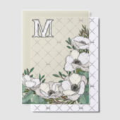 Witte Anemonen Illustratie Monogram Huwelijk Vellum Uitnodigingen (Offset (Uitnodiging))