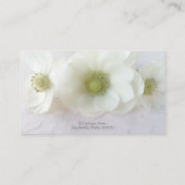 Witte anemonen op textuur visitekaartje (Achterkant)