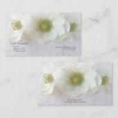 Witte anemonen op textuur visitekaartje (Voorkant / Achterkant)