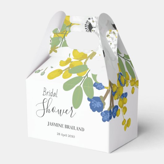 Witte Anemonen Spring Floral Boquet Vrijgezellenfe Bedankdoosjes (Voorkant Zijde)