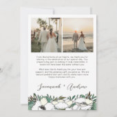 Witte Anemonen Trouwfoto's Bedankt Opmerking (Achterkant)