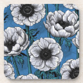 Witte anemontuin bier onderzetter (Voorkant)