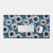 Witte anemontuin bureaumat (Keyboard & Muis)