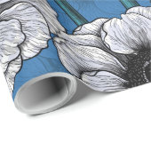 Witte anemontuin cadeaupapier (Rol Hoek)