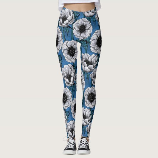 Witte anemontuin leggings (Voorkant)