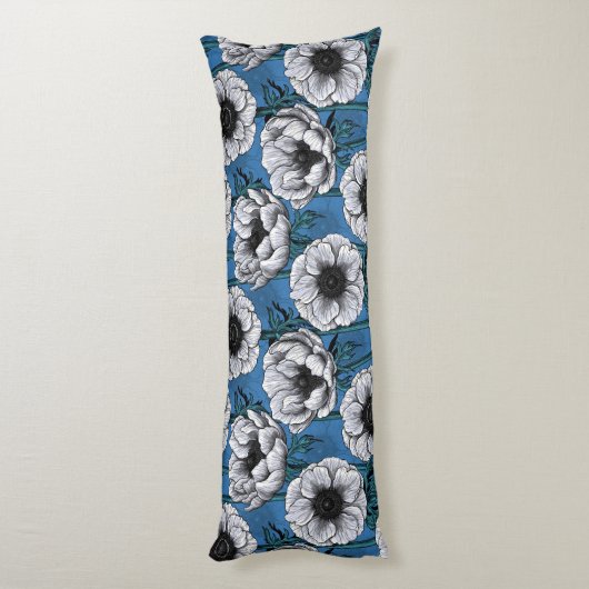 Witte anemontuin lichaamskussen (Achterkant (Verticaal))