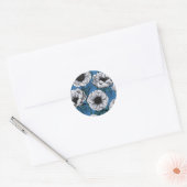 Witte anemontuin ronde sticker (Envelop)