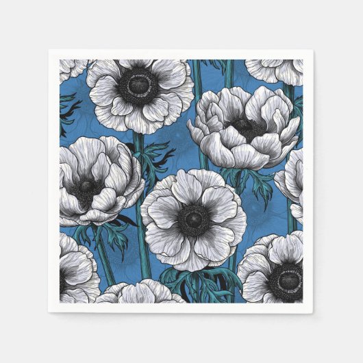 Witte anemontuin servet (Voorkant)