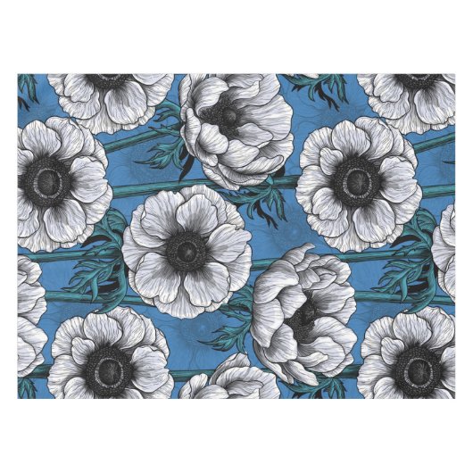 Witte anemontuin tafelkleed (Voorkant (Horizontaal))