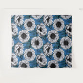Witte anemontuin wandkleed (Voorkant (horizontaal))
