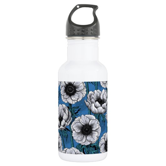 Witte anemontuin waterfles  (Voorkant)