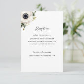 Witte Anemoon Bloem Huwelijk Uitnodiging Informatiekaartje (Staand voorkant)