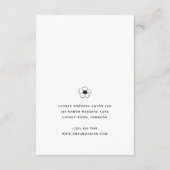 Witte Anemoon Bloem Huwelijk Uitnodiging Informatiekaartje (Achterkant)