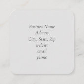 Witte Anemoon Bloem Zwart Grijs Botanisch Vierkante Visitekaartje (Achterkant)