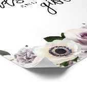 Witte Anemoon en Paarse Bloemen Kaarten en Geschen Poster (Hoek)