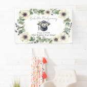 Witte Anemoon Eucalyptus Aquarel Afstudeerhoed Spandoek (Insitu)