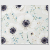 Witte Anemoon & Eucalyptus Pasen Cadeaupapier (Vlak)