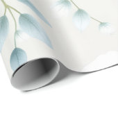 Witte Anemoon & Eucalyptus Pasen Cadeaupapier (Rol Hoek)