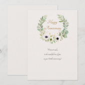 Witte Anemoon Kranskaart Kaart (Voorkant / Achterkant)