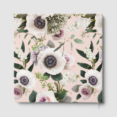 Witte anemoon op blozende roos gastenboek (Achterkant)