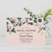 Witte Anemoon op Blush Roos Vrijgezellenfeest Kaart (Staand voorkant)