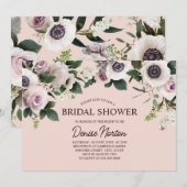 Witte Anemoon op Blush Roos Vrijgezellenfeest Kaart (Voorkant / Achterkant)