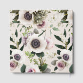 Witte Anemoon op Cameo Beige Gastenboek (Achterkant)