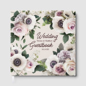 Witte Anemoon op Cameo Beige Gastenboek (Voorkant)