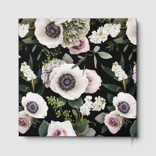 Witte Anemoon op Echte Zwarte Gastenboek (Achterkant)