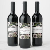 Witte Anemoon op Echte Zwarte Wijn Etiket (Flessen)