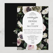 Witte Anemoon op een echte zwarte bruiloft Kaart (Voorkant / Achterkant)