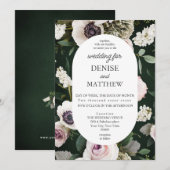 Witte Anemoon op Emerald Wedding Kaart (Voorkant / Achterkant)