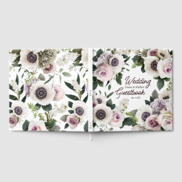 Witte anemoon op helder wit gastenboek