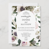 Witte Anemoon op Helder Witte bruiloft Kaart (Voorkant)