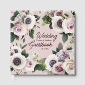 Witte Anemoon op Mauve Chalk Gastenboek (Voorkant)