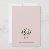 Witte Anemoon op Mauve Chalk Wedding Kaart (Achterkant)