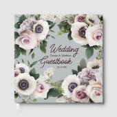 Witte anemoon op Northern Droplet Grey Gastenboek (Voorkant)