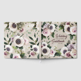 Witte anemoon op perfect bleek gastenboek