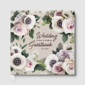 Witte anemoon op perfect bleek gastenboek (Voorkant)