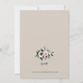 Witte Anemoon op perfect Bleke bruiloft Kaart (Achterkant)